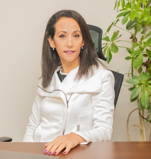 Teuta in the office - white suit-1